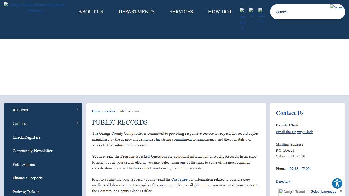 Public Records | Orange County Comptroller, FL